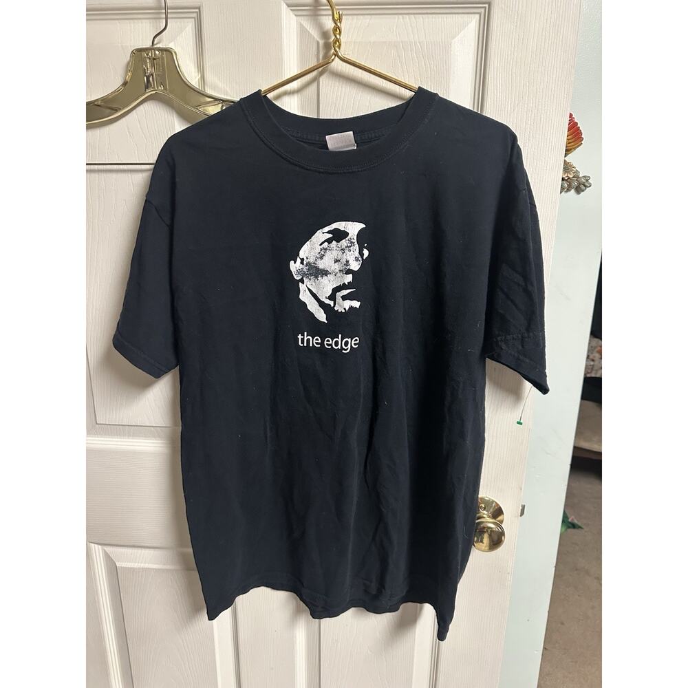 Vintage U2 The Edge Shirt Bono Y2K Black Gilden Large 42w 29L Music Guitar